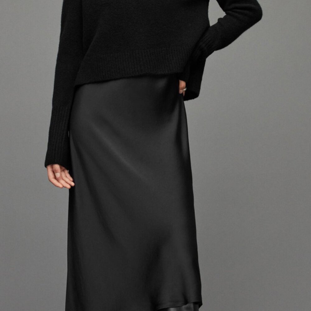All Saints Cropped Black Turtleneck Sweater - Size Small